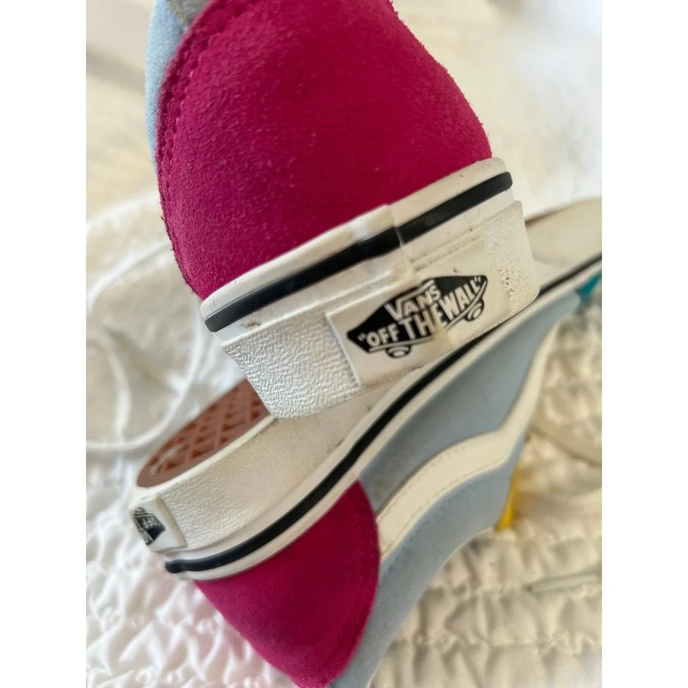 Vans Teal, Yellow & White Low Top Sneakers